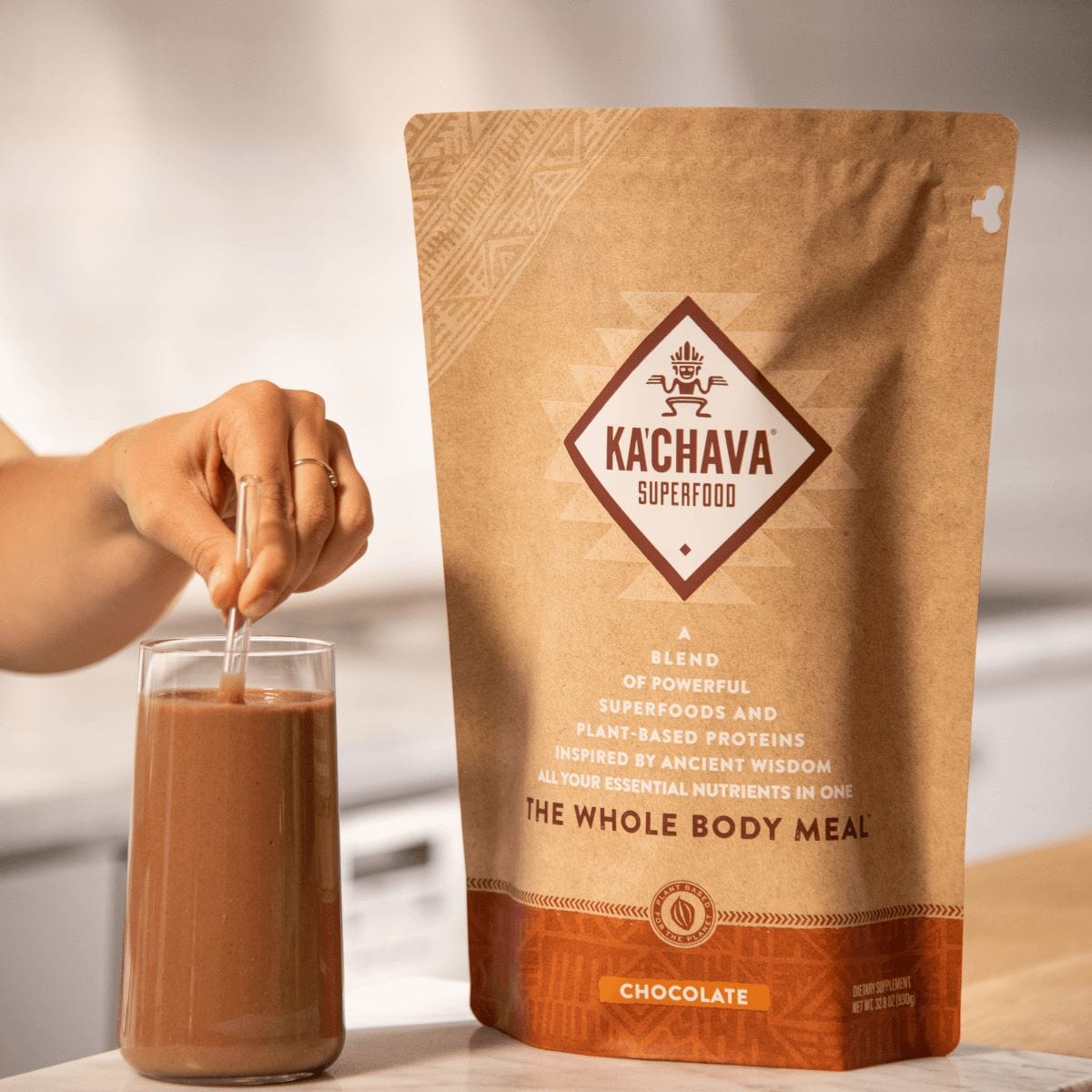 Ka’Chava’s best-selling, plant-based Chocolate Whole Body Meal Shake